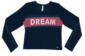 Blusa Feminina Juvenil Teen Cropped Manga Longa Em Moletinho Dream Nº 12 Ao 18