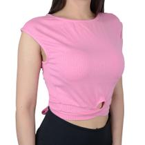 Blusa Feminina Lado Avesso Cropped Canelado Rosa - L120459