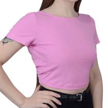 Blusa Feminina Lado Avesso Cropped Rosa Candy - L119501