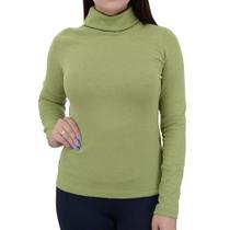 Blusa Feminina Lado Avesso Gola Alta Verde Pistache - L1244 Blusa Feminina Lado Avesso Gola Alta Verde Pistache - L1244