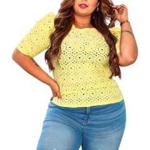 Blusa feminina laise plus size manga curta princesa