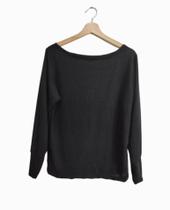 Blusa feminina lazninha moda casual decote canoa manga longa Blusa feminina lazninha moda casual decote canoa manga longa