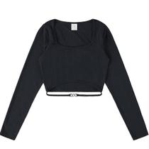 Blusa Feminina Lecimar Manga Longa Canelado Trançado Blusa Feminina Lecimar Manga Longa Canelado Trançado