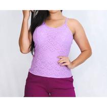 Blusa feminina lesie regata alça fina com bojo blogueira