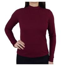 Blusa Feminina Linha Leve ML Canelada Bordô - 3693 Blusa Feminina Linha Leve ML Canelada Bordô - 3693