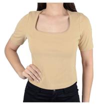 Blusa Feminina Linzzi Cropped Bege - 74813