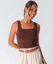 Blusa Feminina Lisa Alças Largas Marisa Marrom-20034