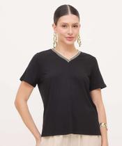 Blusa Feminina Lisa Manga Curta Marisa-18058 Blusa Feminina Lisa Manga Curta Marisa-18058