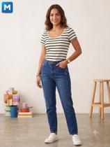 Blusa Feminina Listrada Casual Com Manga Curta Moda Viscolycra Super Fresca e Leve Blusa Feminina Listrada Casual Com Manga Curta Moda Viscolycra Super Fresca e Leve