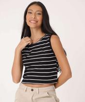 Blusa Feminina Listrada Sem Manga Marisa-10054 Blusa Feminina Listrada Sem Manga Marisa-10054