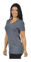 Blusa Feminina Longa Decote V Lisa