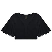 Blusa feminina lunender 35599 cropped manga curta flare