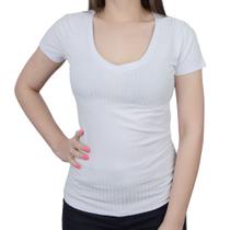 Blusa Feminina Lunender Canelado Branco - 00390 Blusa Feminina Lunender Canelado Branco - 00390