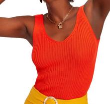 Blusa Feminina Lunender Cropped Laranja Mamão - 39226