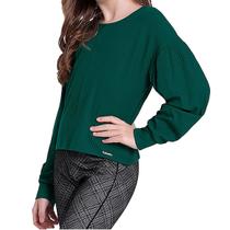 Blusa Feminina Lunender Cropped Verde - 66109 Blusa Feminina Lunender Cropped Verde - 66109