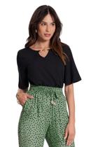 Blusa Feminina Lunender Em Tecido Preto Blusa Feminina Lunender Em Tecido Preto