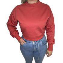 Blusa Feminina Lunender Moletom Básica Cropped - 00083 Blusa Feminina Lunender Moletom Básica Cropped - 00083