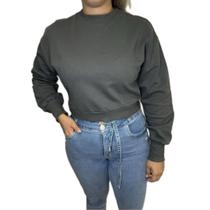 Blusa Feminina Lunender Moletom Básica Cropped - 00083 Blusa Feminina Lunender Moletom Básica Cropped - 00083