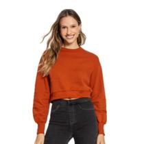 Blusa Feminina Lunender Moletom Básica Cropped - 00083 Blusa Feminina Lunender Moletom Básica Cropped - 00083