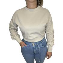 Blusa Feminina Lunender Moletom Básica Cropped - 00083