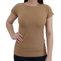 Blusa Feminina LZT Canelada Marrom Baunilha - 553 Blusa Feminina LZT Canelada Marrom Baunilha - 553