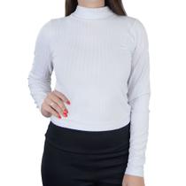 Blusa Feminina LZT Cropped Gola Alta Branco - 9003 Blusa Feminina LZT Cropped Gola Alta Branco - 9003