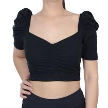 Blusa Feminina LZT Cropped Ribana Preta - 8054