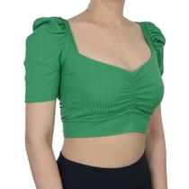 Blusa Feminina LZT Cropped Ribana Verde - 8054 Blusa Feminina LZT Cropped Ribana Verde - 8054