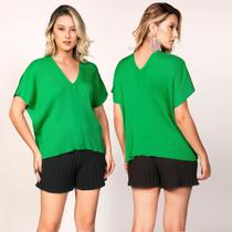 Blusa feminina m/c via tricot r.859 ampla canelada * produto alta qualidade Blusa feminina m/c via tricot r.859 ampla canelada * produto alta qualidade
