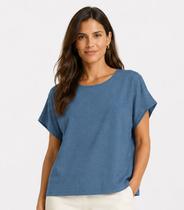 Blusa Feminina Malha Jacquard Vulca Infinita Cor Azul Blusa Feminina Malha Jacquard Vulca Infinita Cor Azul