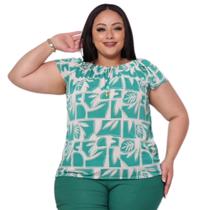 Blusa Feminina Malha Liganete Estampadas Senhoras Plus. - PMQ