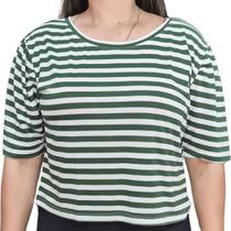 Blusa Feminina Malha Listrada Marcia Piovan Plus Size