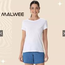 Blusa Feminina Malwee Manga Curta Algodão Camiseta Básica Casual Original