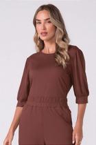 Blusa Feminina Manga 3/4 Bufante Marialícia - Elegância e Conforto