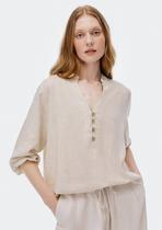 Blusa Feminina Manga 3/4 Em Viscolinho - Hering Blusa Feminina Manga 3/4 Em Viscolinho - Hering