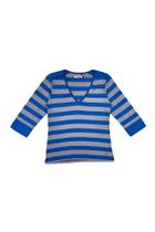 Blusa Feminina Manga 3/4 Listrada Juanna - Confeccionada em Algodão