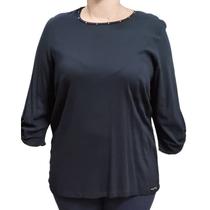 Blusa Feminina Manga 3/4 Raio De Luz Apliques Blusa Feminina Manga 3/4 Raio De Luz Apliques