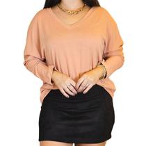 Blusa Feminina Manga 7/8 Gola V Soltinha - Maranne