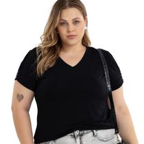 Blusa Feminina Manga C/ Botões Plus Size Casual Para O Dia A Dia 40624A