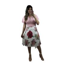 Blusa Feminina Manga com dois babados Blusa Feminina Manga com dois babados
