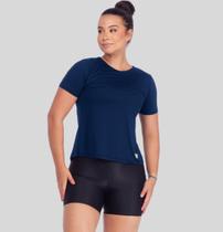 Blusa Feminina Manga Curta Beach Tennis, Treino, Corrida Transpassada Nas Costas Tecido Respirável Gola Redonda