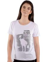 Blusa Feminina Manga Curta Branca - Estampa Cão ANIMI Blusa Feminina Manga Curta Branca - Estampa Cão ANIMI