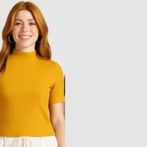 Blusa Feminina Manga Curta Canelada Habana