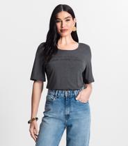 Blusa Feminina Manga Curta Cinza