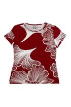 Blusa Feminina Manga Curta com Estampa Geométrica em Viscose Stretch - Malwee