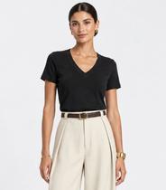Blusa Feminina Manga Curta Decote V Endless Preto