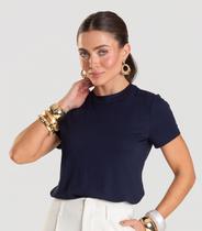 Blusa Feminina Manga Curta Dianna Azul