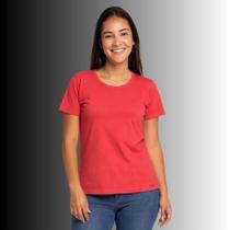 Blusa Feminina Manga Curta em Meia Malha - Cereja Rosa