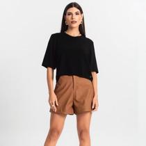 BLUSA FEMININA MANGA CURTA EM MOLECOTTON ENDLESS oversized E15512