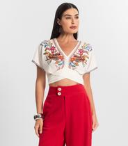Blusa Feminina Manga Curta Endless Bege
